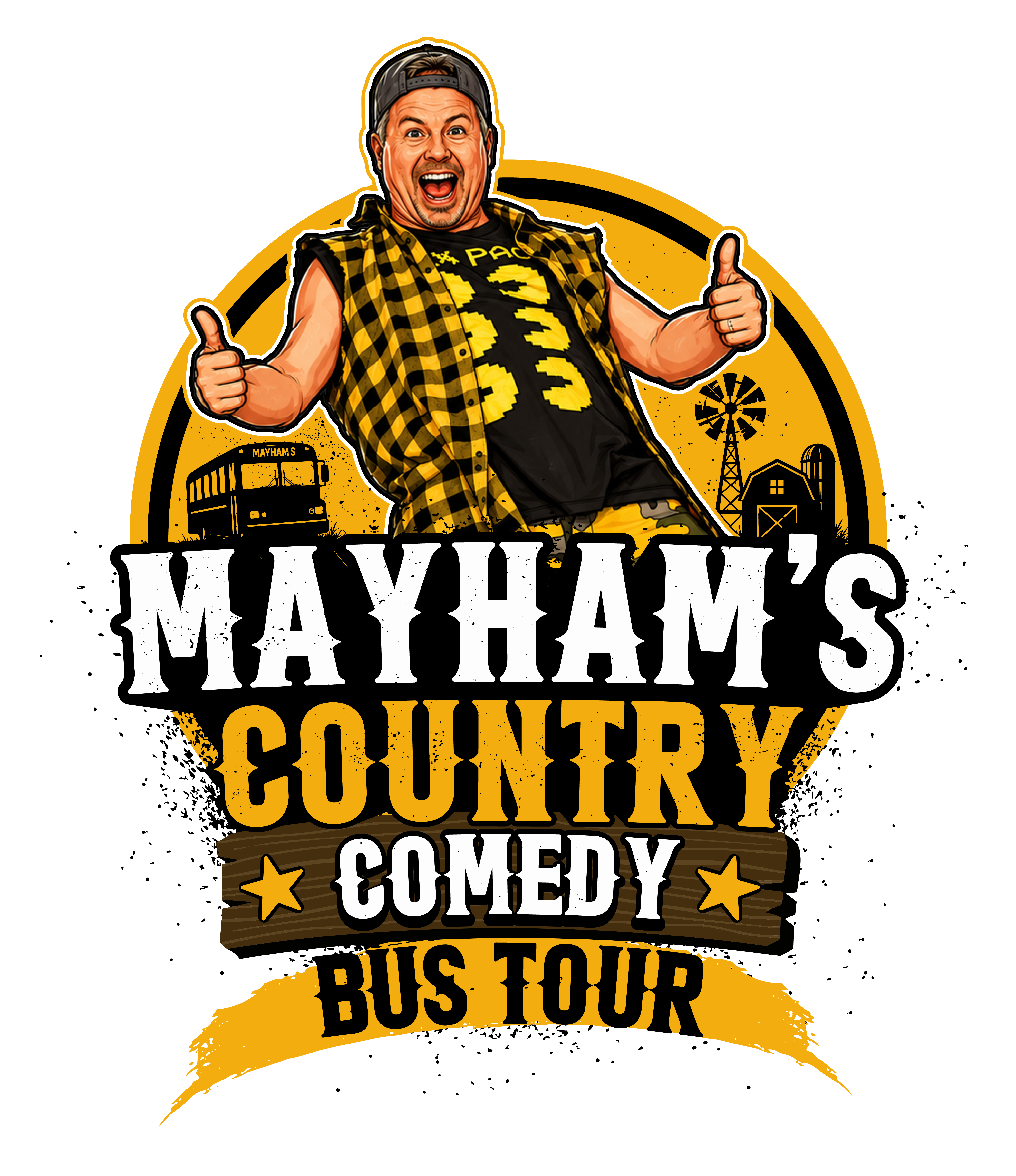 MayHam's Country Comedy Bus Tour logo illustration